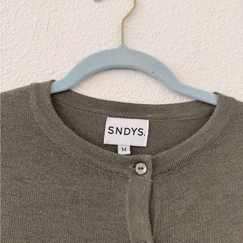 SNDYS Women's Olive Green Button-Up Sweater and Pants Set - Picture 3 of 5